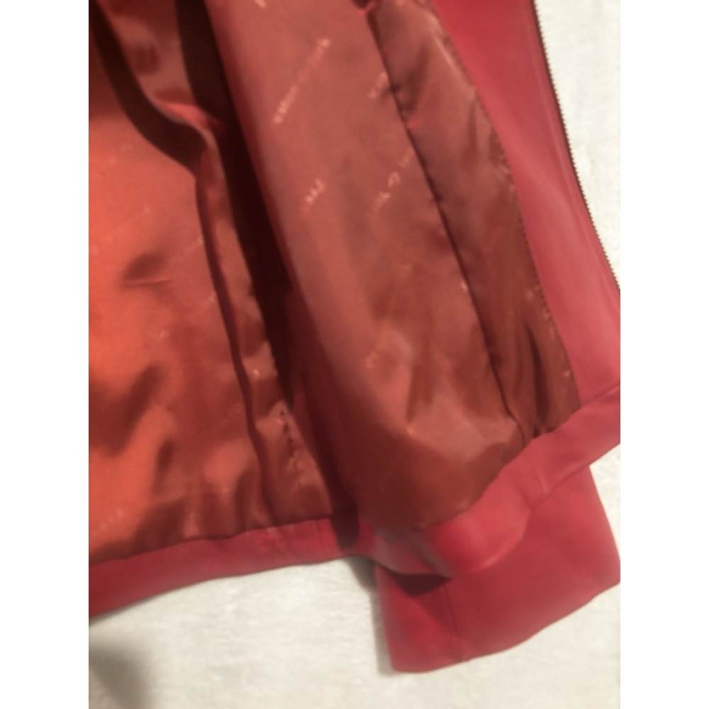 Preston & York Red Lambskin Small Leather Zip Jacket Coat Holiday Full Zip - Picture 9 of 9